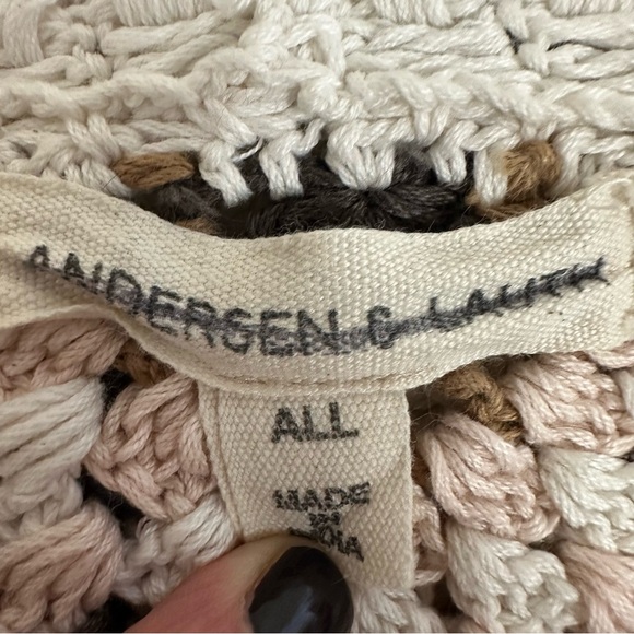 Anthropologie Amber Crochet Cardigan Sweater O/S Cream Granny Square Cottagecore - Picture 7 of 12